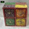 0003CRH-MINI 4 DRAWER MULTI COLOUR HAND PAINTED