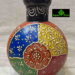 0010CRH- 10" METAL IRON POT MULTI COLOUR HAND PAINTED