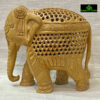 0027CRH- 6" WOODEN ELEPHANT UNDERCUT CARVED ON ONE PIECE