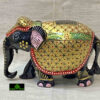 0045CRH- 4" WOODEN FINE HAND  PAINTED ELEPHANT
