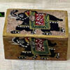 0276CRH- STONE BOX WITH ELEPHANT PAINTING
