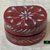 0307CRH- STONE BOX RED CARVED ( SET OF 2 )