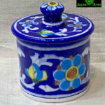 0133CRH- JAIPUR BLUE POTTERY COTTON JAR