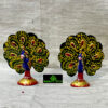 0146CRH- METAL MEENA DANCING PEACOCK ( SET OF 2 )