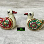 0148CRH- METAL WHITE MEENA DUCK  ( SET OF 2 )