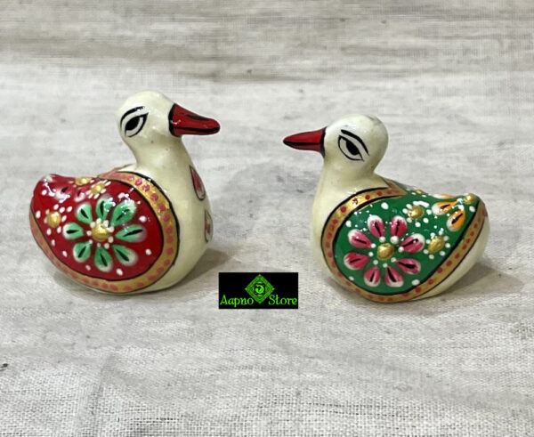 0148CRH- METAL WHITE MEENA DUCK  ( SET OF 2 )