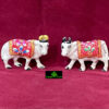 0151CRH- WHITE METAL MEENA COW ( SET OF 2 )