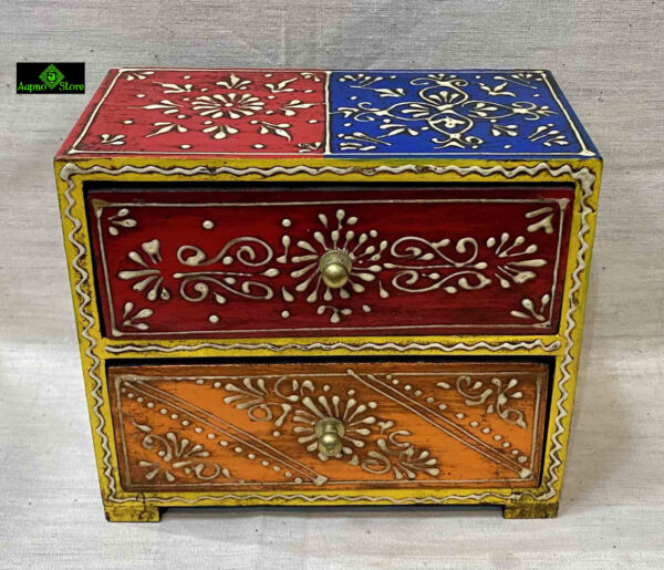 0169CRH-WOODEN 2 DRAWER MULTI COLOUR