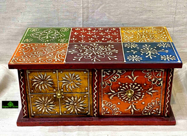 0190CRH- WOODEN 2 DRAWER MULTI COLOUR