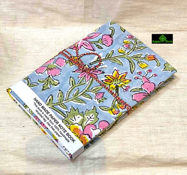 0212CRH- HAND MADE PAPER BLOCK PRINT DIARY ( SET OF 2 )