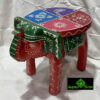 0251CRH- 8" WOOODEN ELEPHANT SHAPE TABLE MULTI COLOUR