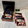 0252CRH- WOODEN HAND PAINTED COVER COASTER SET ( SET OF 6 )