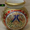 0258CRH- 4" MARBLR POT/LOTA WITH GOLD LEAF WORK