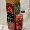 0266CRH- WOODEN WINE BOTTLE BOX COLOURED ELEPHANT SHAPE