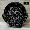 0296CRH- STONE ENGRAVED COASTER SET BLACK SET OF 6