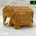 0033CRH- 4" WOODEN ELEPHANT FINE CARVING ON ONE PIECE