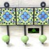 0377CRH- BLUE POTTERY/CEREMIC COAT/TOWEL HANGER