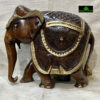 0039CRH- 6" WOODEN HAND CARVED ELEPHANT ANTIQUE LOOK