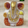 0391CRH- MARBLE GANESH WITH GOLD LEAF