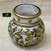 0399CRH- 2" MARBLE POT/ LOTA WITH GOLD LEAF