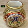 0408CRH- MARBLE POT/LOTA WITH GOLD LEAF WORK