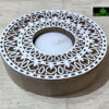 0415CRH- WOODEN BLOCK PRINT TEA LIGHT ( SET OF 2 )