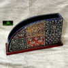 0446CRH- WOODEN MULTI COLOUR TISSUE PAPER HOLDER