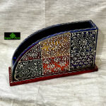 0446CRH- WOODEN MULTI COLOUR TISSUE PAPER HOLDER