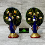0452CRH- METAL BLUE MEENA DANCING PEACOCK ( SET OF 2 )