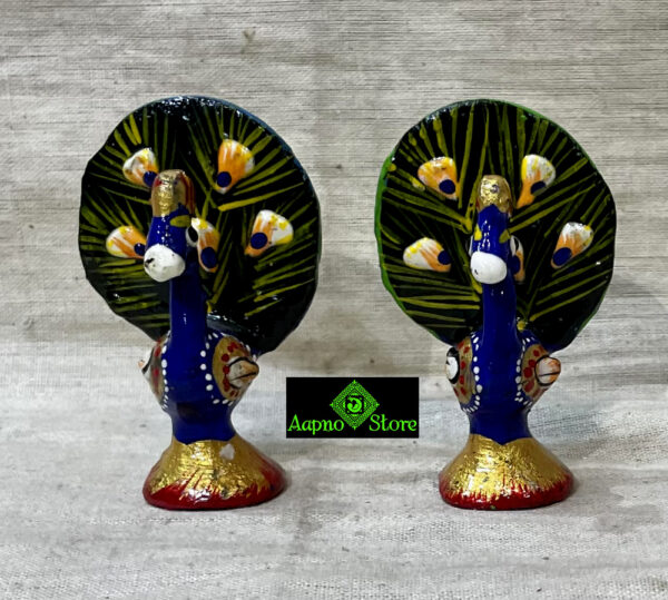 0452CRH- METAL BLUE MEENA DANCING PEACOCK ( SET OF 2 )