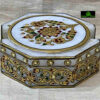 0464CRH- MARBLE COASTER SET WITH GOLD LEAF WORK ( SET OF 6 )