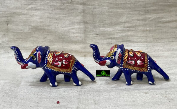 0475CRH- METAL BLUE  MEENA ELEPHANT ( SET OF 2 )