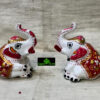 0478CRH- 2" METAL WHITE  MEENA APPU ELEPHANT ( SET OF 2 )