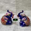 0479CRH- METAL BLUE  MEENA APPU ELEPHANT ( SET OF 2 )