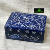 0484CRH- STONE BOX ENGRAVED BLUE COLOUR