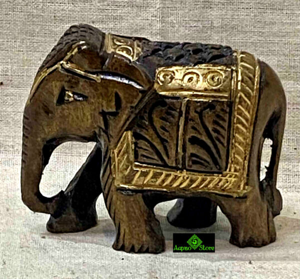 0503CRH- WOODEN ELEPHANT HAND CARVED ANTIQUE LOOK ( SET OF 2 )
