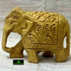 0504CRH- WOODEN ELEPHANT CARVED WOOD FINISH ( SET OF 2 )
