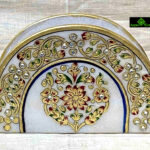 0512CRH- MARBLE TISSUE PAPER HOLDER WITH FINE GOLD LEAF WORK