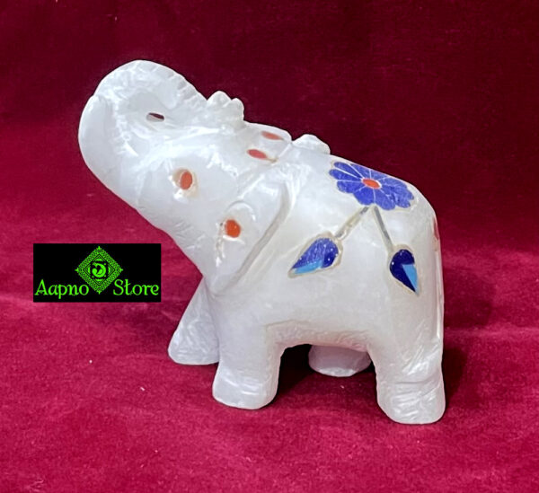 0526CRH- MARBLE INLAY ELEPHANT ( SET OF 2 )