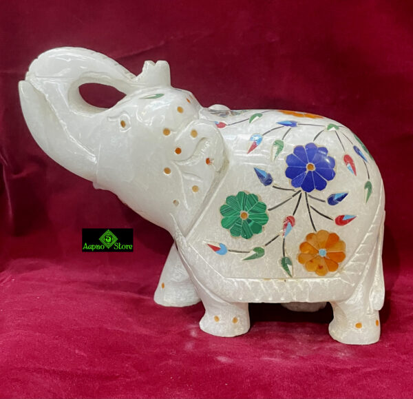 0530CRH- MARBLE INLAY ELEPHANT