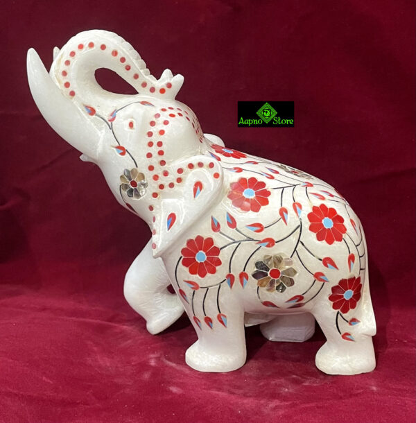0531CRH- MARBLE INLAY ELEPHANT