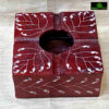 0544CRH- STONE ASH TRAY RED CARVED