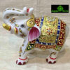 0573CRH- 6" MARBLE ELEPHANT WITH GOLD LEAF WORK