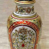 0574CRH- 9" MARBLE POT WITH GOLD LEAF WORK