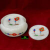 0575CRH- MARBLE INLAY COASTER SET ROUND