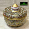 0577CRH- MARBLE ROUND BOX WITH GOLD LEAF