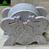 0579CRH- STONE COASTER SET ELEPHANT SHAPE