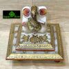 0581CRH- MARBLE CHOKI GANESH WITH GOLD LEAF WORK