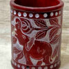 0595CRH- STONE CARVED PEN HOLDER/TEA LIGHT/ SPOON HOLDER