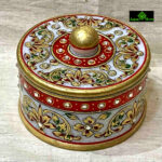 0598CRH- MARBLE BOX WITH GOLD LEAF
